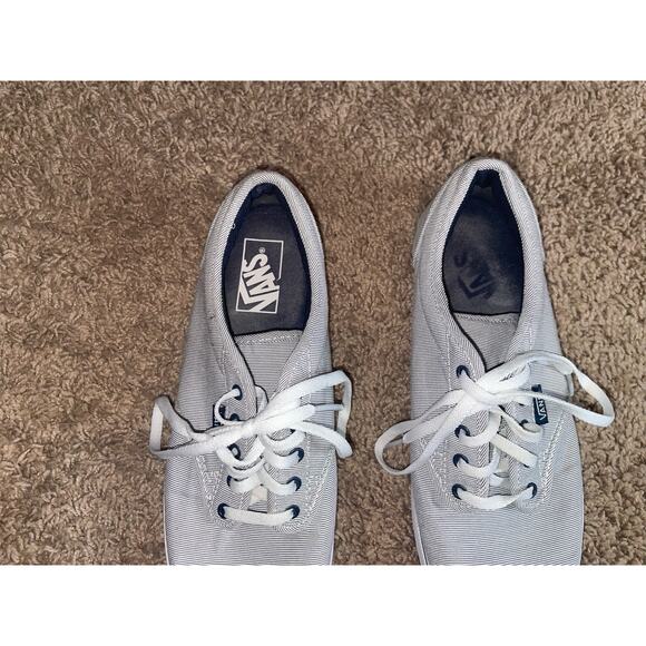 Vans Blue & White Striped Sneakers - Size 8M. - Picture 3 of 7